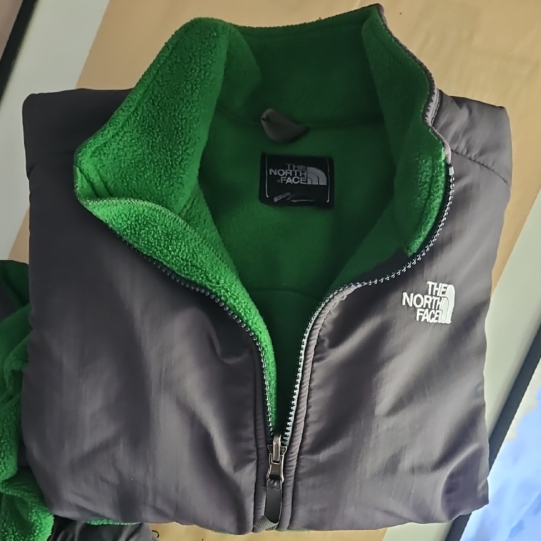 The North Face Charcoal And Forest Green Fleece Jacket